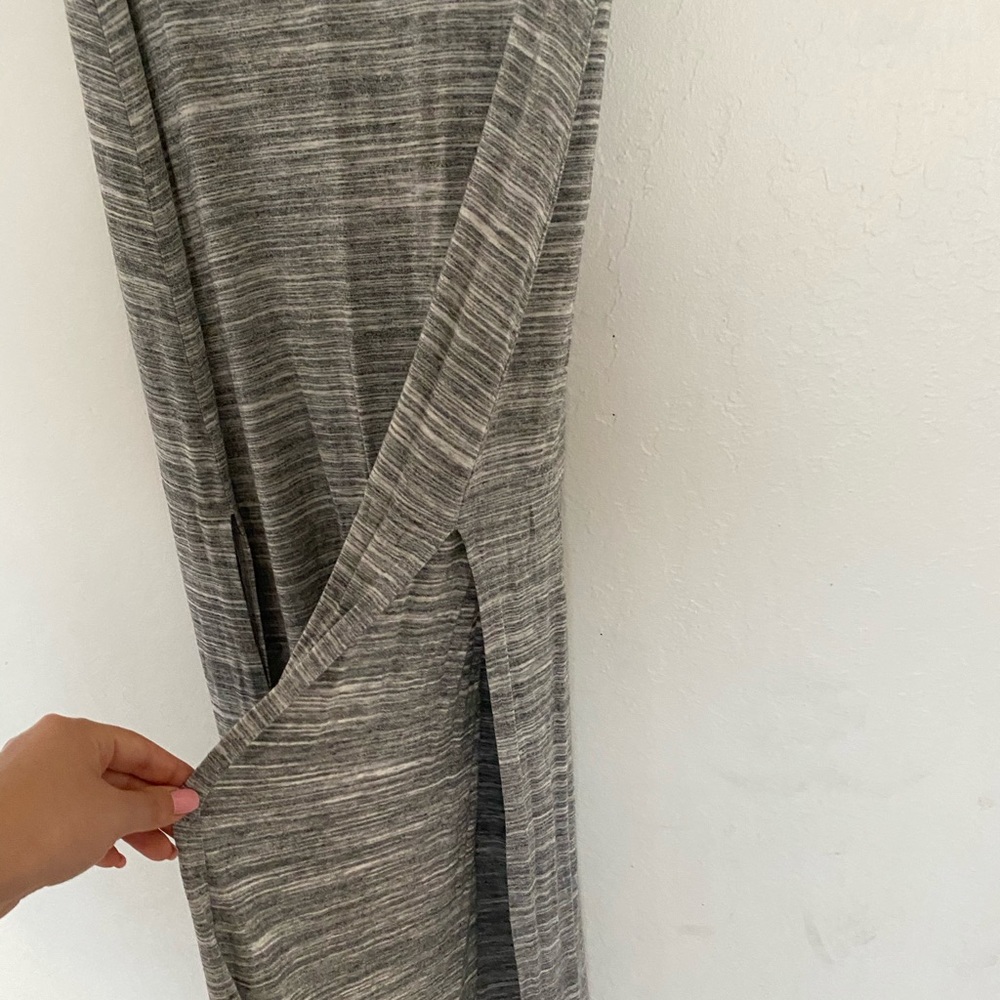 Heather gray maxi skirt with slits on both sides